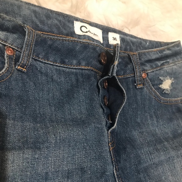 2 for $10 Blue distressed C Denim Shorts size 36 - Picture 5 of 8